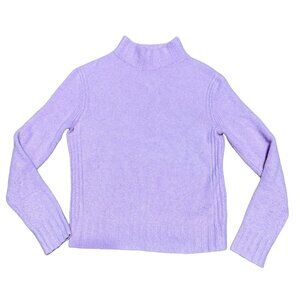 ALPACA MERINO WOOL SWEATER SZ S PURPLE LILAC SUPER DUPER SOFT MOCK NECK WOMENS
